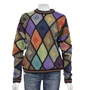 Vintage Sweater 90's Tundra Canada Knit 3D Diamond Coogie Style Large